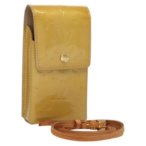 LOUIS VUITTON Monogram Vernis Green Cigarette Case Beige - Picture 1 of 16